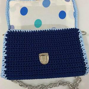 Blue Shades Bubble Bag - ώμου, πλεκτές τσάντες, μικρές - 3