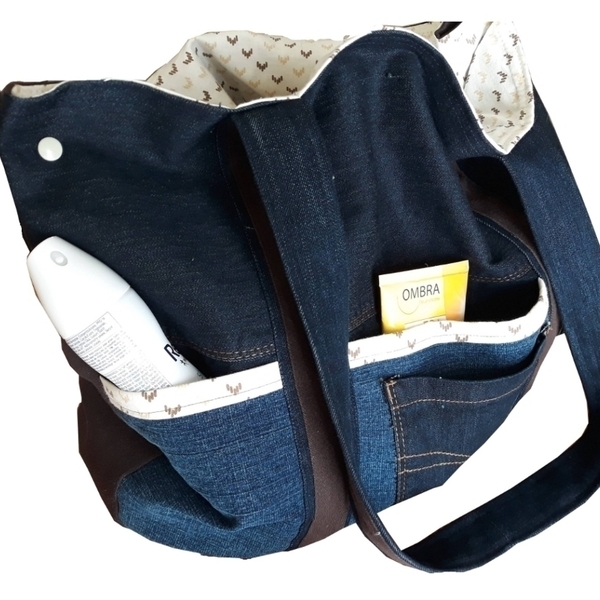 Τσάντα τζιν Jeans shopper - ύφασμα, ώμου