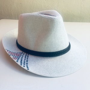Boho look - ψάθινο καπέλο - ζωγραφισμένα στο χέρι, boho, καπέλα, ψάθινα - 2