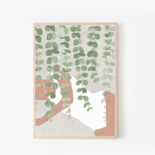 psithurism | καδράκι με σύγχρονο artprint με φυτά | 30x40 - πίνακες & κάδρα