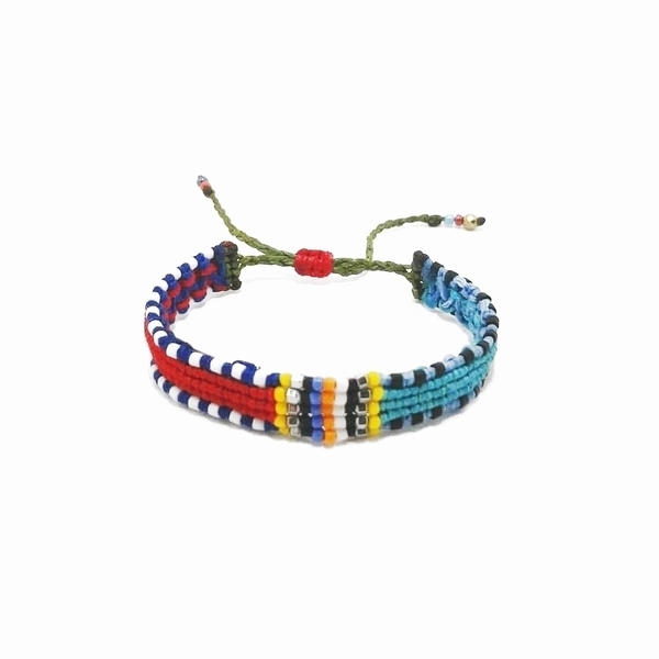 Maasai bracelets , πολύχρωμα μακραμε βραχιόλια με χάντρες - μακραμέ, χάντρες, boho, χεριού, αυξομειούμενα - 2