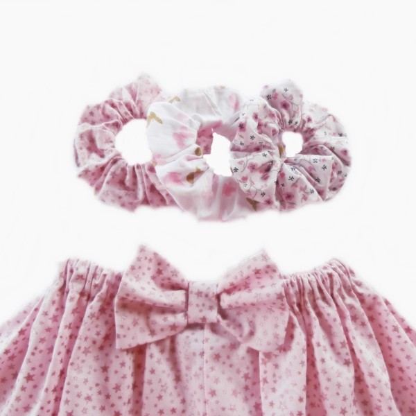 Φούστα παιδική σετ με λαστιχάκια τύπου scrunchie - δώρα γενεθλίων, παιδικά ρούχα, βρεφικά ρούχα, αξεσουάρ μαλλιών - 4