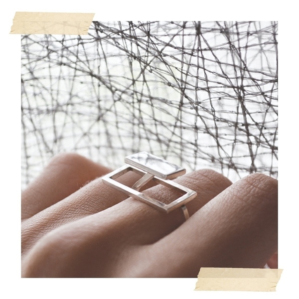 3D Rectangle┃Ασήμι 925 Χειροποίητο δαχτυλίδι - ασήμι, ασήμι 925, μεγάλα, αυξομειούμενα - 3