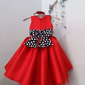 Ασυμμετρο κοκκινο φορεμα με πουα ζωνακι - αμάνικο, γάμου - βάπτισης - 4
