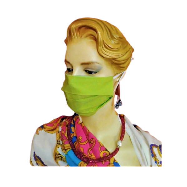 Μάσκα προσώπου ενηλίκων σε λαχανί χρώμα. - ύφασμα, γυναικεία, ανδρικά, μάσκες προσώπου - 3