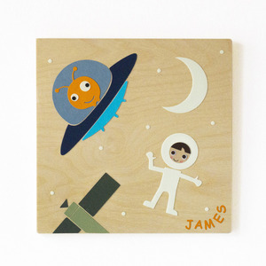 Εξωγήινος, παιδικός πίνακας με θέμα το διάστημα, 24x24 εκ - αγόρι, διάστημα, παιδικοί πίνακες - 5