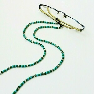 Κορδόνι γυαλιών με πράσινες χάντρες - χειροποίητα, χάντρες, μοδάτο, κορδόνια γυαλιών - 4