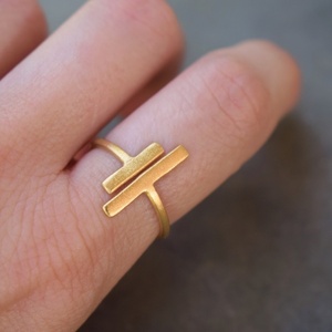 Επιχρυσωμένο δαχτυλίδι ασήμι 925 με μπάρες - αυξομειούμενα, επιχρυσωμένα, ασήμι, μικρά, φθηνά, boho