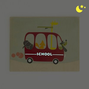 «Σχολικό λεωφορείο» Προσωποποιημένος ξύλινος παιδικός πίνακας, 24x24 - αγόρι, σχολικό, προσωποποιημένα, παιδικοί πίνακες - 4
