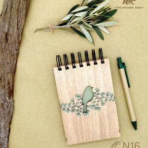 Ξύλινο Σημειωματάριο Birds (Δώρα για όλους) - δώρο, δώρα γενεθλίων, δώρα για αγόρια, δώρα για γυναίκες, τετράδια & σημειωματάρια - 2