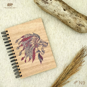 Ξύλινο Σημειωματάριο Lion (Δώρα για όλους) - δώρο, δώρα γενεθλίων, δώρα για αγόρια, τετράδια & σημειωματάρια - 2