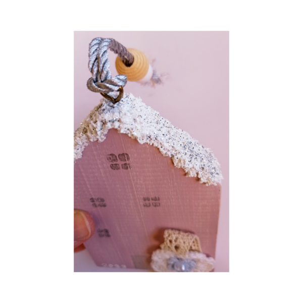 Χριστουγεννιάτικο Ξύλινο κρεμαστό σπιτάκι γούρι 2022 (12×8×1,5cm) - ξύλο, σπίτι, διακόσμηση, γούρια - 3