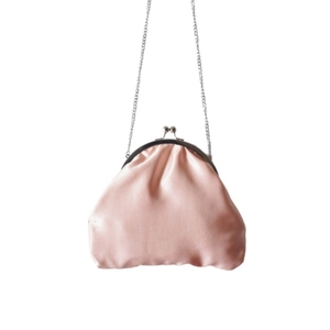 Σατέν clutch bag με μεταλλικό πλαίσιο - σατέν, clutch, χιαστί, romantic, μικρές, φθηνές