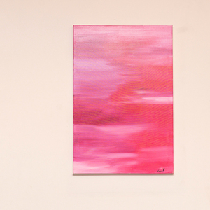 Χειροποιητος πίνακας ζωγραφικής σε ροζ αποχρώσεις - πίνακες & κάδρα, πίνακες ζωγραφικής