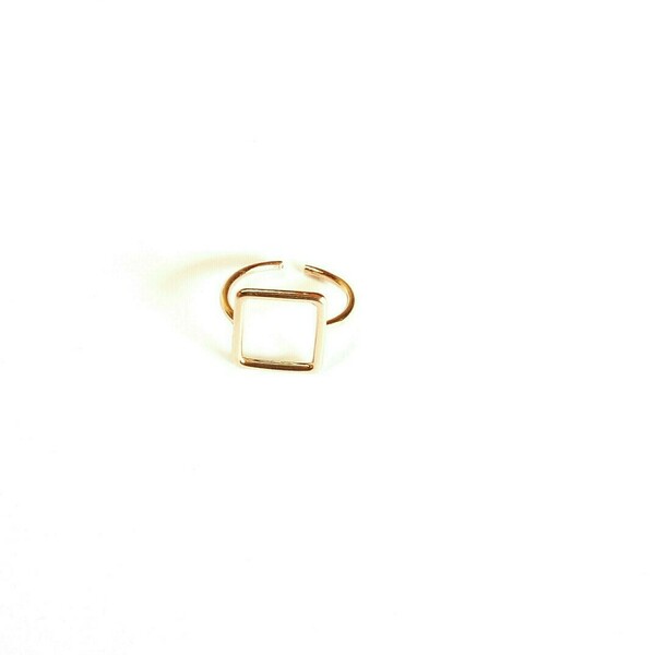 Δαχτυλίδι ροζ χρυσό τετράγωνο - minimal, μικρά, boho, boho, μπρούντζος, αυξομειούμενα, φθηνά - 3