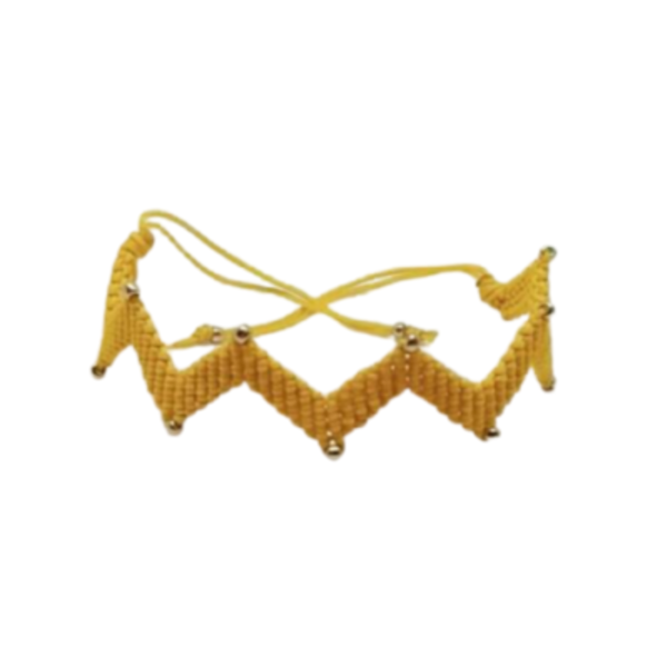 Βραχιόλι γυναικείο Κίτρινο Micro Macrame ζιγκ ζαγκ Boho - μακραμέ, χάντρες, boho, χεριού, αυξομειούμενα