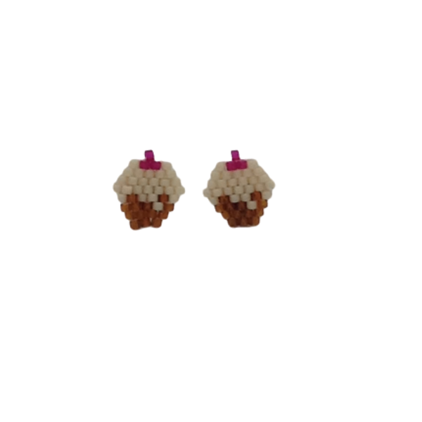 Μικρά σκουλαρίκια cupcakes - καρφωτά