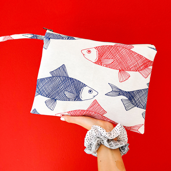 Τσάντα με αδιάβροχη επένδυση Fish - φάκελοι, μικρά, θαλάσσης, χειρός
