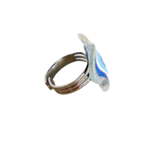 Δαχτυλίδι γυαλάκι της θάλασσας, ζωγραφισμένο με ματάκι. - ζωγραφισμένα στο χέρι, αυξομειούμενα - 3
