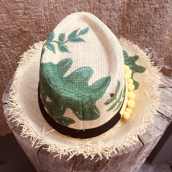 Toucan ||- ψάθινο καπέλο - ζωγραφισμένα στο χέρι, ψάθα, καπέλα, ψάθινα - 5