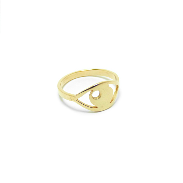 " Evileye Ring " - Χειροποίητο επίχρυσο - επάργυρο δαχτυλίδι σε σχήμα ματιού...! - επιχρυσωμένα, επάργυρα, μάτι, minimal, μικρά, σταθερά