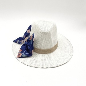 Χειροποίητο καπέλο παναμα «Floral Bow» - ψάθινα, φιόγκος, απαραίτητα καλοκαιρινά αξεσουάρ, στυλ