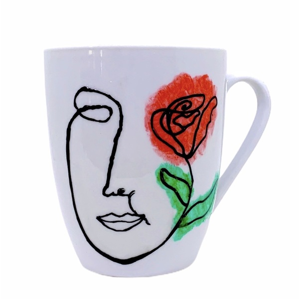 Πορσελάνινη Κούπα "abstract lady rose" - τριαντάφυλλο, πορσελάνη, κούπες & φλυτζάνια