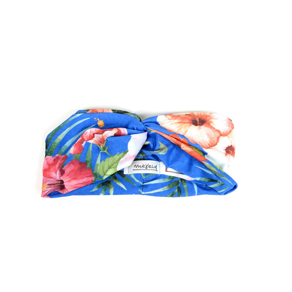 "Μύκονος" headband - φλοραλ κορδέλα για τα μαλλιά - φλοράλ, τουρμπάνι, αξεσουάρ παραλίας, κορδέλες μαλλιών