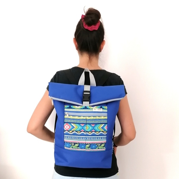Oryn Backpack in blue (τσάντα πλάτης) - ύφασμα, πλάτης, all day, φθηνές - 2