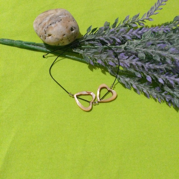 Βραχιόλι από φυσικό κοχύλι σε σχήμα καρδιάς. - charms, κοχύλι, χάντρες, χεριού, αυξομειούμενα - 2