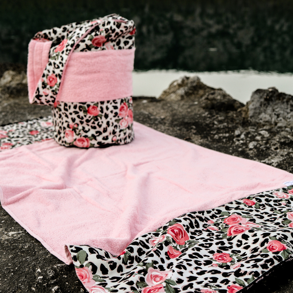 Wild roses beach towel - χειροποίητα, εντυπωσιακό, απαραίτητα καλοκαιρινά αξεσουάρ - 2