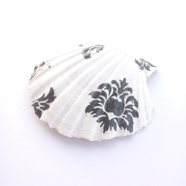 Διακοσμητικό Κοχύλι Πιατάκι με Ασπρόμαυρο print για τα Κοσμήματα - διακόσμηση, κοχύλι, διακόσμηση κήπου, πιατάκια & δίσκοι - 4