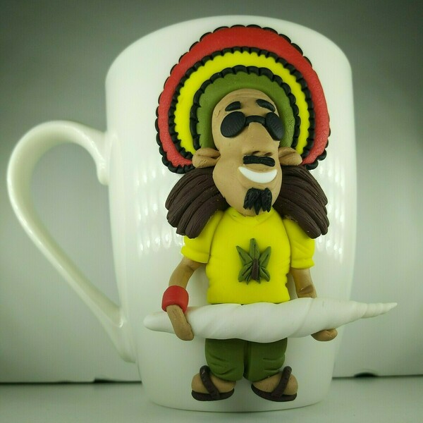 Τρισδιάστατη κούπα Bob Marley από πολυμερικό πηλό - πορσελάνη, δώρα για άντρες, κούπες & φλυτζάνια - 2