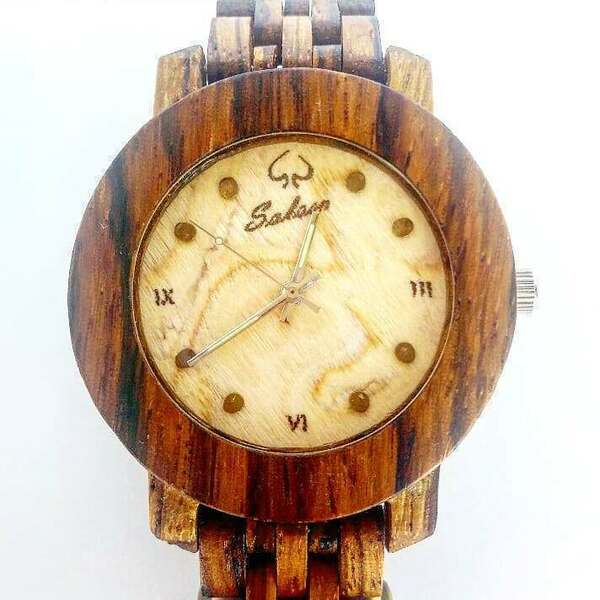 Handmade wooden watch “Οres" | Ξύλινο χειροποίητο ρολόι - ξύλο, ρολόι, unisex, unisex gifts, χειροποίητα - 3