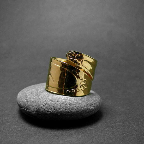 " Spoon Ring ΙΧ " - Χειροποίητο επίχρυσο 18K ή επάργυρο δαχτυλίδι! - chevalier, επιχρυσωμένα, επάργυρα, boho, αυξομειούμενα - 3