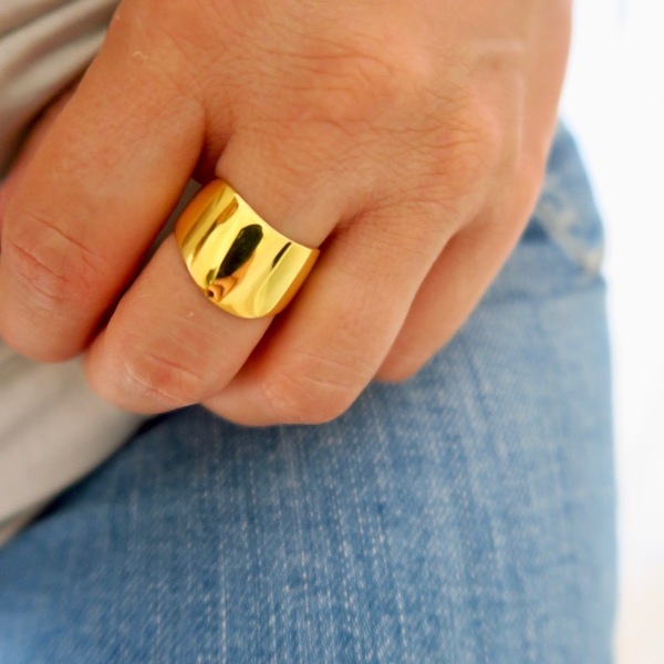 Χρυσό Δαχτυλίδι "Hera" - ασήμι, επιχρυσωμένα, χρυσό, αυξομειούμενα - 2