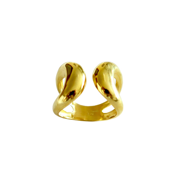 Χρυσό Δαχτυλίδι "Iris" - ασήμι, επιχρυσωμένα, για γάμο, μεγάλα, αυξομειούμενα