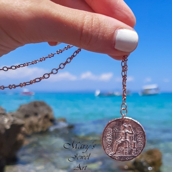 Κρεμαστό Διώνη, “Greek Goddess” collection - επιχρυσωμένα, ασήμι 925, κωνσταντινάτα - 5