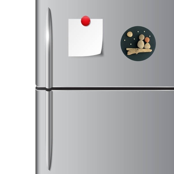 Ξύλινο διακοσμητικό μαγνητάκι με βότσαλα - χειροποίητα, διακοσμητικά, ξύλινα διακοσμητικά, μαγνητάκια ψυγείου - 4