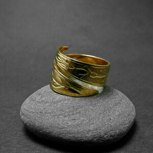 " Spoon Ring Χ " - Χειροποίητο επίχρυσο 18K ή επάργυρο δαχτυλίδι! - vintage, chevalier, επιχρυσωμένα, φλοράλ, αυξομειούμενα - 3