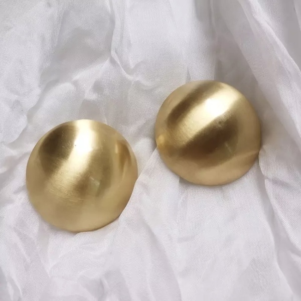 Σκουλαρίκια μεταλλικοί κύκλοι- Plated - χρυσό, καρφωτά, μεγάλα, faux bijoux - 2