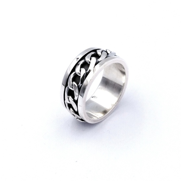 Ανδρικό δαχτυλίδι από ασήμι 925 ΑΛΥΣΙΔΑ - αλυσίδες, δαχτυλίδια - 2