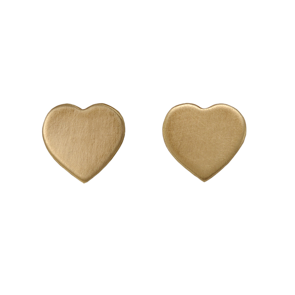 Χειροποίητα χρυσόχρωμα μικρά καρφωτά σκουλαρίκια καρδιάς - ορείχαλκος, καρδιά, καρφωτά, μικρά, δώρα για γυναίκες