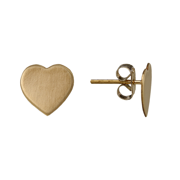 Χειροποίητα χρυσόχρωμα μικρά καρφωτά σκουλαρίκια καρδιάς - ορείχαλκος, καρδιά, καρφωτά, μικρά, δώρα για γυναίκες - 2