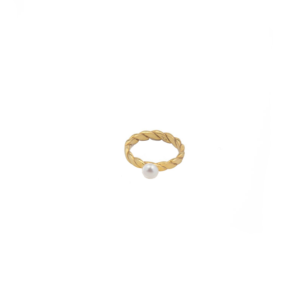 Επιχρυσωμένο δαχτυλίδι από ασήμι 925 και μαργαριτάρι - μαργαριτάρι, επιχρυσωμένα, ασήμι 925, βεράκια, για γάμο
