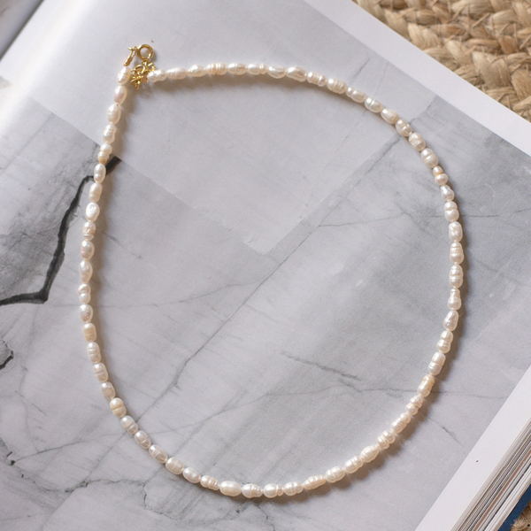 Pearls necklace 925° - επιχρυσωμένα, ασήμι 925, κοντά, πέρλες - 3