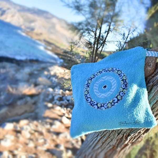 Towel pouch-Νεσεσέρ παραλίας με μάτι - πετσέτα, μάτι, ταξιδίου - 3
