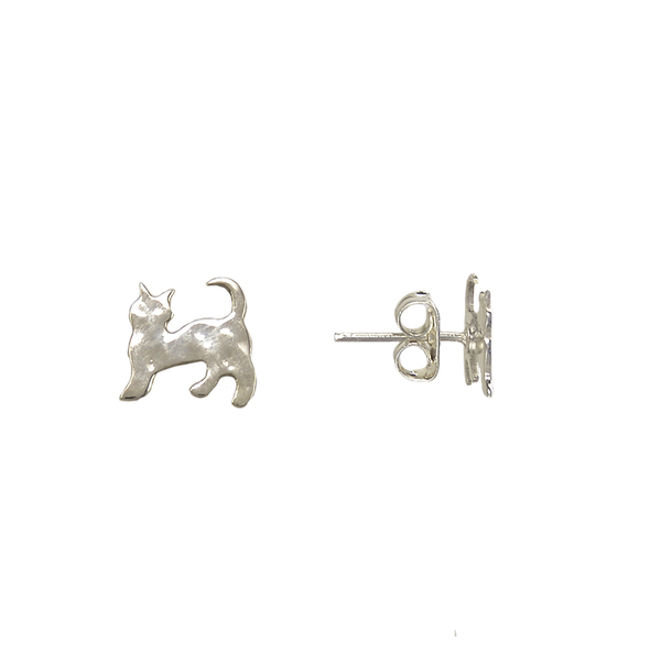 Μικρά καρφωτά σκουλαρίκια σχήματος γάτας - ασήμι, γάτα, καρφωτά, μικρά, ζωάκια - 2