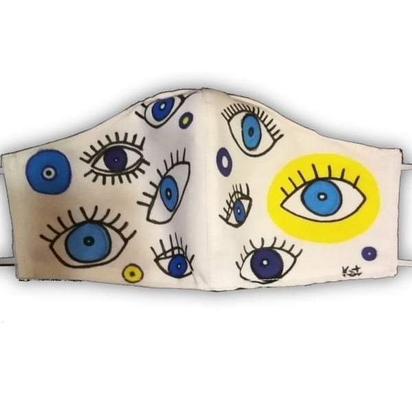 Ζωγραφισμένη χειροποίητη μάσκα Evil eye - ζωγραφισμένα στο χέρι, evil eye, μάσκες προσώπου