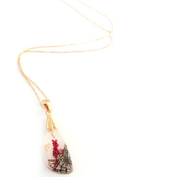 Κολιέ από υγρό γυαλί και ασήμι 925 | Magic Drop necklace - γυαλί, επιχρυσωμένα, ασήμι 925, κοντά - 5